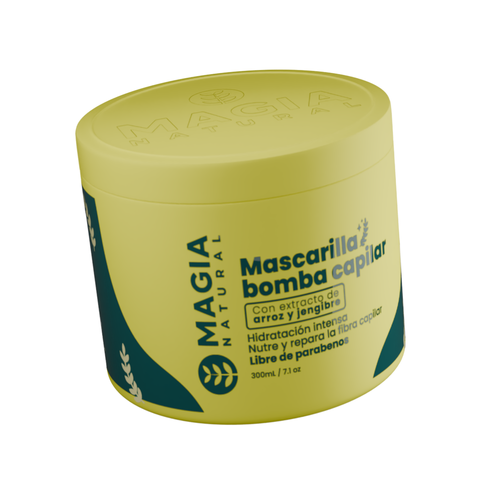 Hydrating and Sealing Hair Mask with Rice and Ginger Hair Bomb