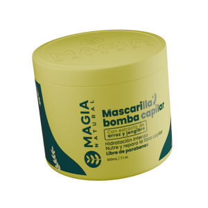 Hydrating and Sealing Hair Mask with Rice and Ginger Hair Bomb
