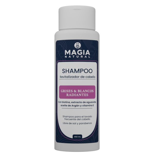 Shampoo Matizante y Nutritivo para Canas con Biotina y Aguacate