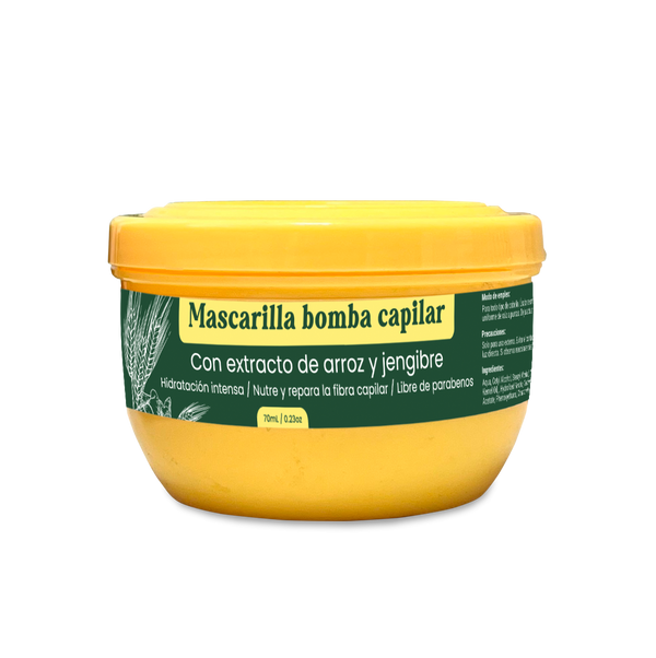 Hydrating and Sealing Hair Mask with Rice and Ginger Hair Bomb